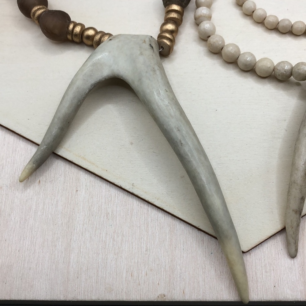 Curated Bundle Antler Beaded Statement Necklaces … - image 6